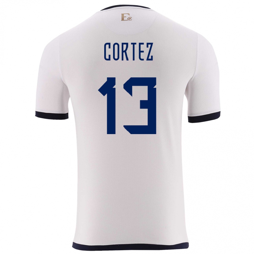 Kids Football Ecuador Steven Cortez #13 White Away Jersey 24-26 T-Shirt Uk