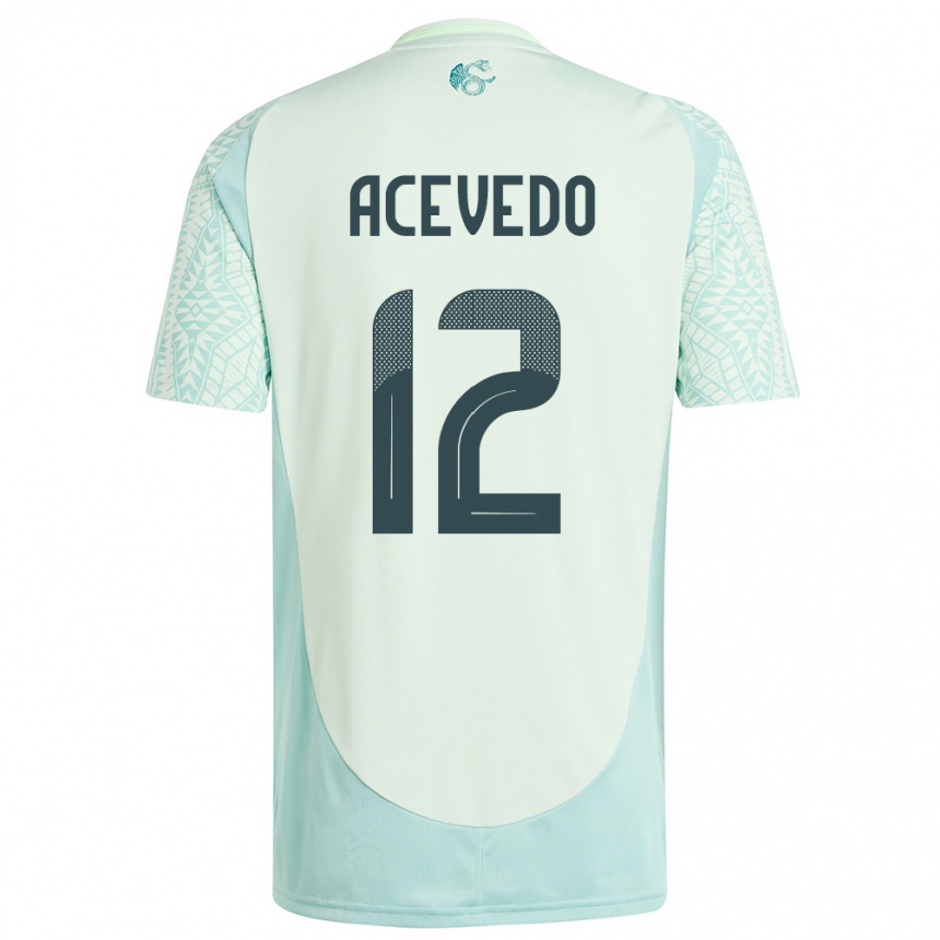 Kids Football Mexico Carlos Acevedo #12 Linen Green Away Jersey 24-26 T-Shirt Uk