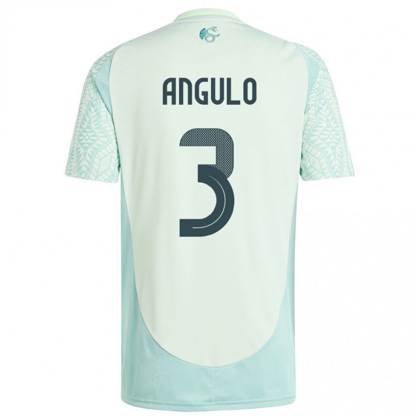 Kids Football Mexico Jesus Angulo #3 Linen Green Away Jersey 24-26 T-Shirt Uk