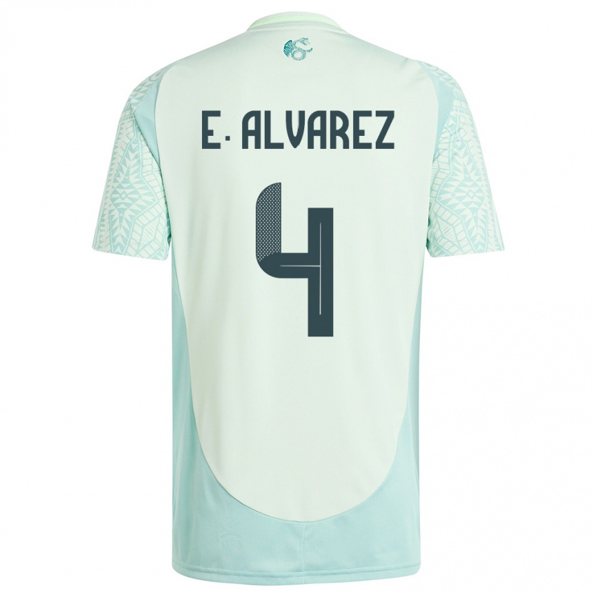 Kids Football Mexico Edson Alvarez #4 Linen Green Away Jersey 24-26 T-Shirt Uk