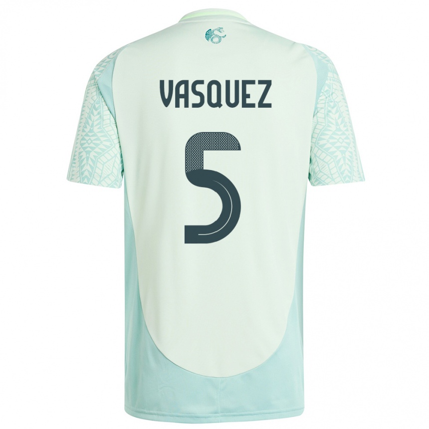 Kids Football Mexico Johan Vasquez #5 Linen Green Away Jersey 24-26 T-Shirt Uk