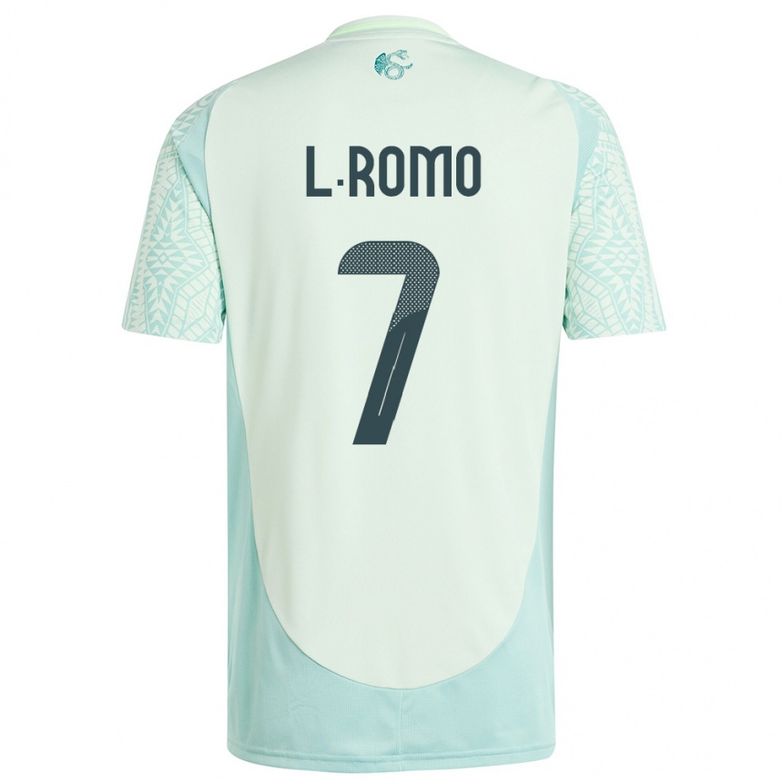 Kids Football Mexico Luis Romo #7 Linen Green Away Jersey 24-26 T-Shirt Uk