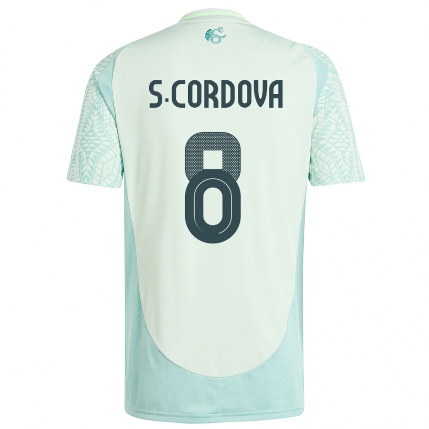 Kids Football Mexico Sebastian Cordova #8 Linen Green Away Jersey 24-26 T-Shirt Uk