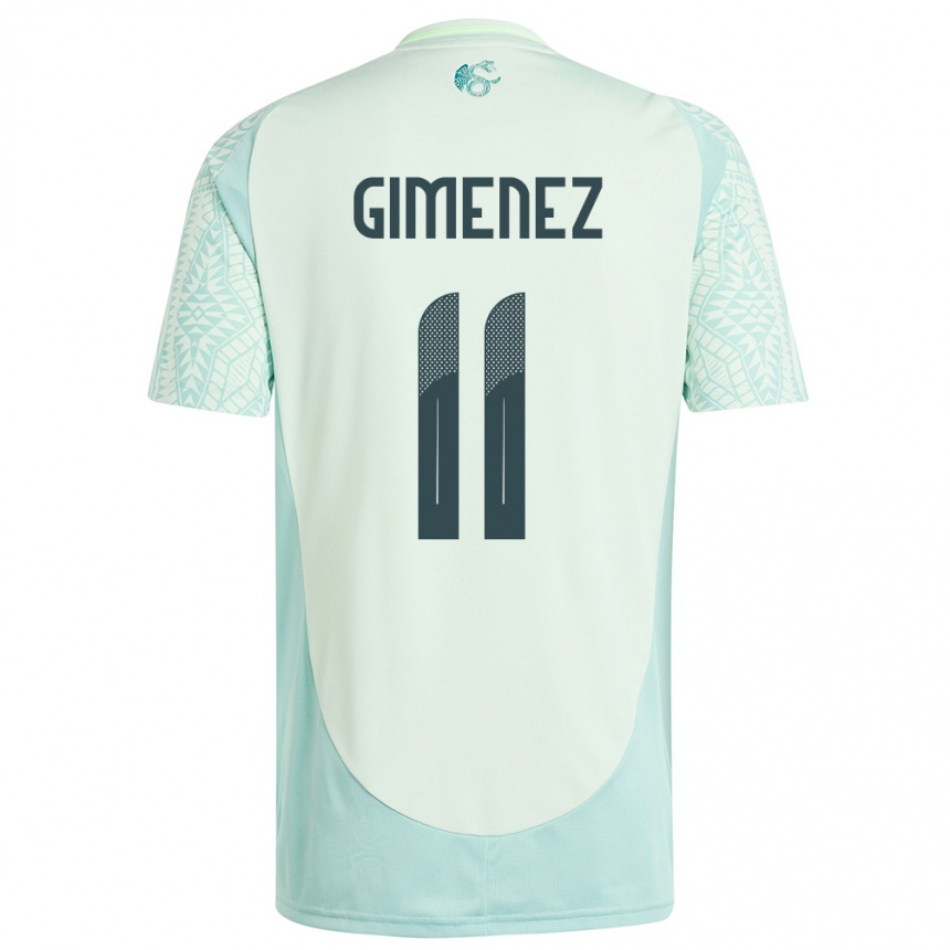 Kids Football Mexico Santiago Gimenez #11 Linen Green Away Jersey 24-26 T-Shirt Uk