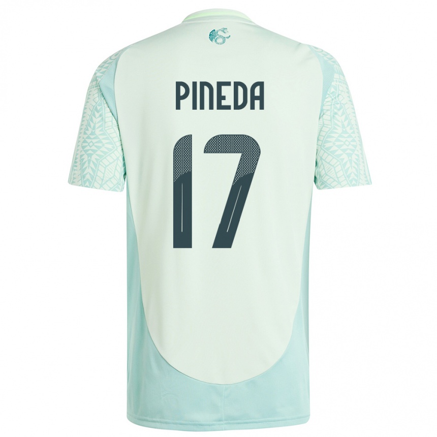 Kids Football Mexico Orbelin Pineda #17 Linen Green Away Jersey 24-26 T-Shirt Uk