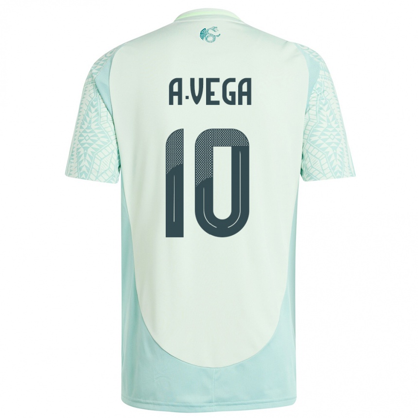 Kids Football Mexico Alexis Vega #10 Linen Green Away Jersey 24-26 T-Shirt Uk