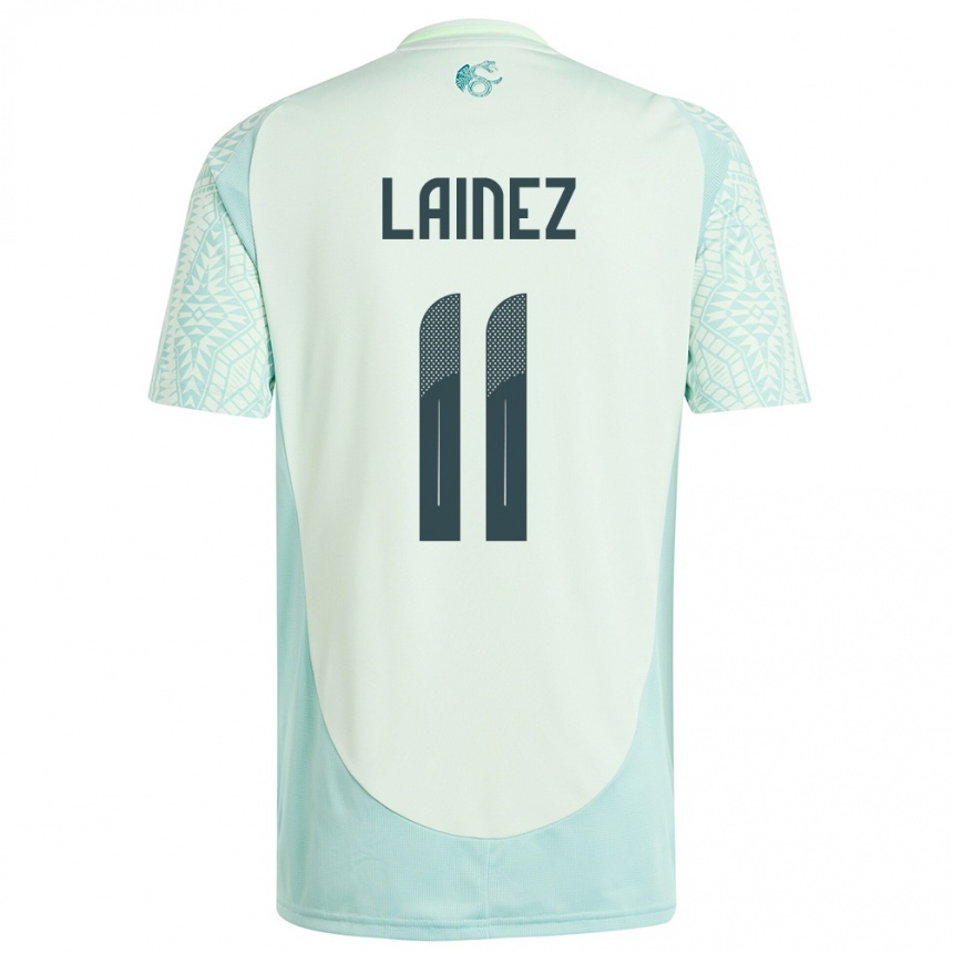 Kids Football Mexico Diego Lainez #11 Linen Green Away Jersey 24-26 T-Shirt Uk