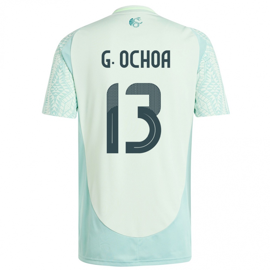 Kids Football Mexico Guillermo Ochoa #13 Linen Green Away Jersey 24-26 T-Shirt Uk