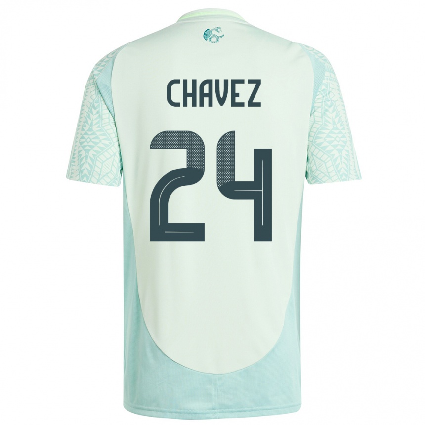 Kids Football Mexico Luis Chavez #24 Linen Green Away Jersey 24-26 T-Shirt Uk