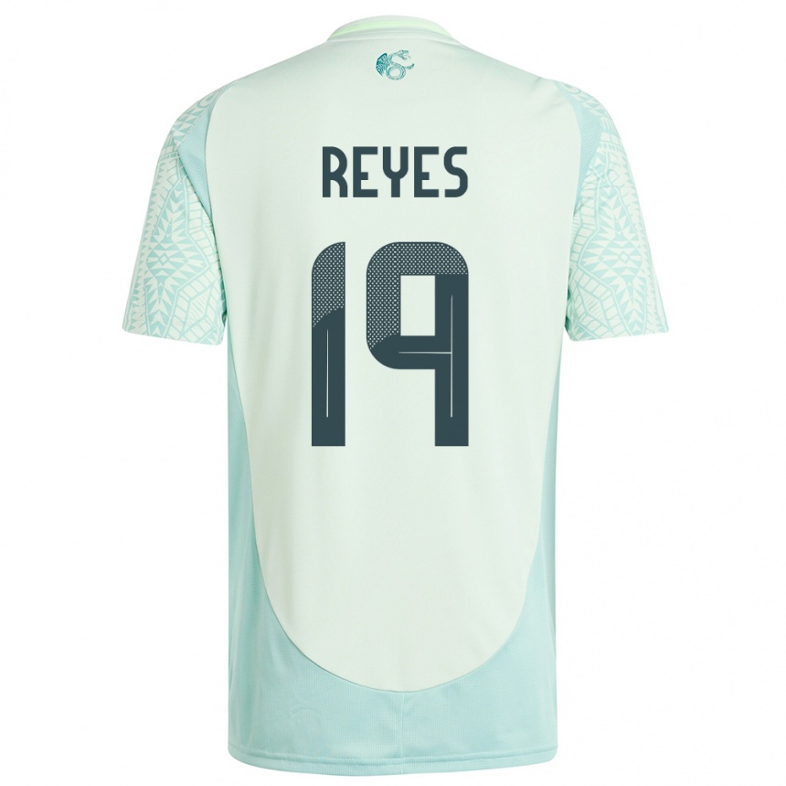 Kids Football Mexico Israel Reyes #19 Linen Green Away Jersey 24-26 T-Shirt Uk