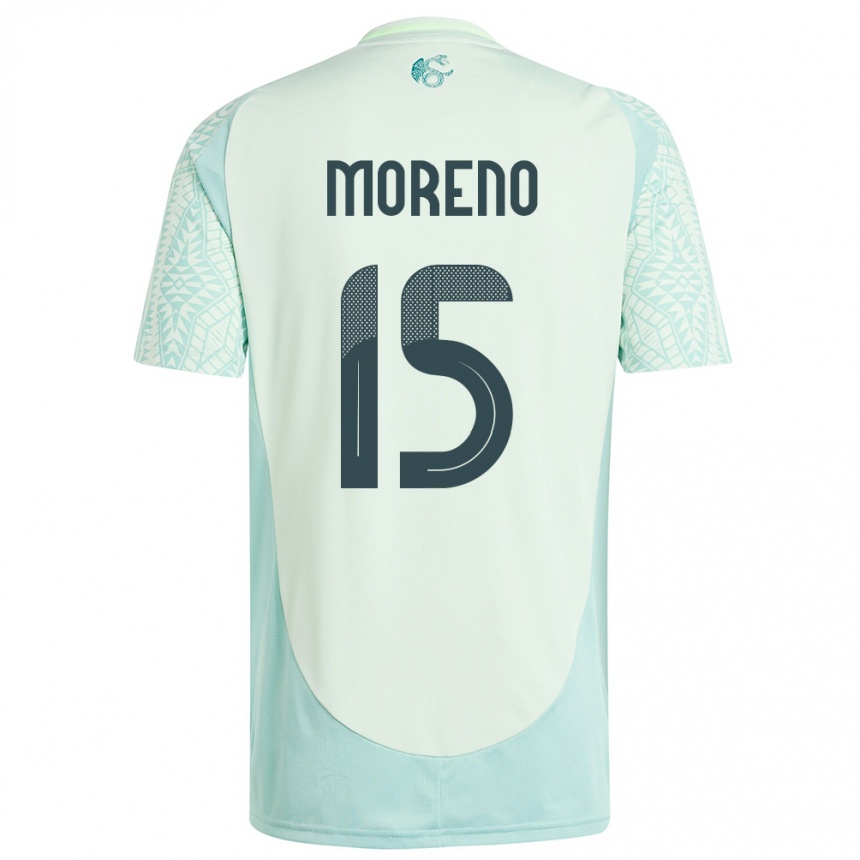 Kids Football Mexico Hector Moreno #15 Linen Green Away Jersey 24-26 T-Shirt Uk