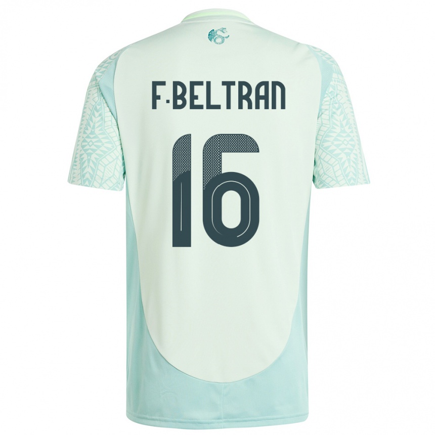 Kids Football Mexico Fernando Beltran #16 Linen Green Away Jersey 24-26 T-Shirt Uk