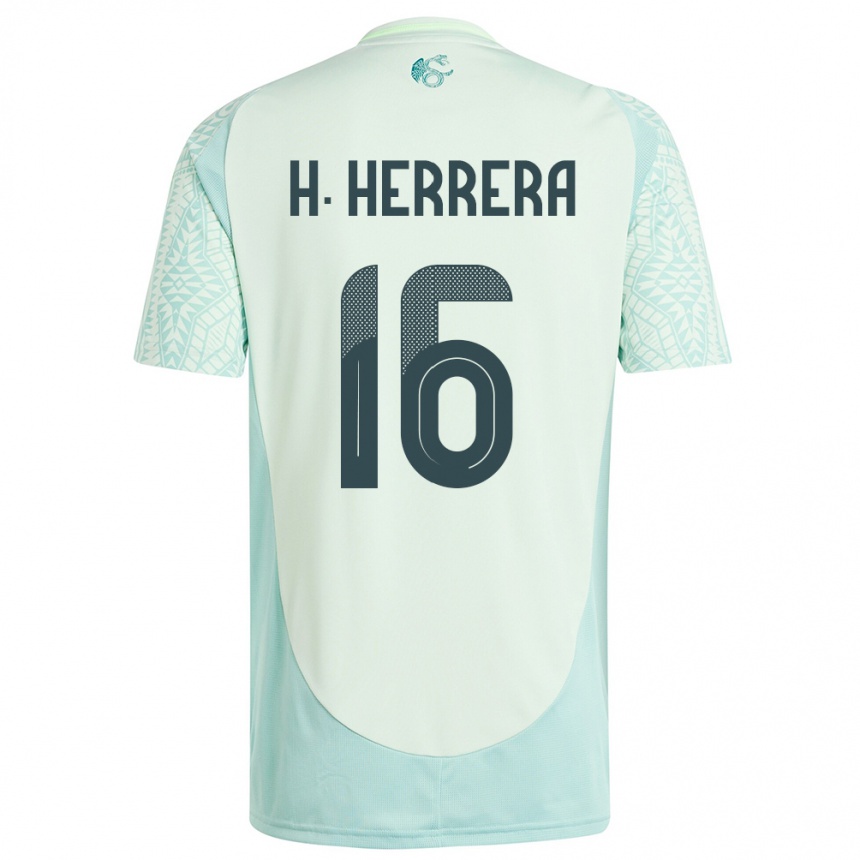 Kids Football Mexico Hector Herrera #16 Linen Green Away Jersey 24-26 T-Shirt Uk