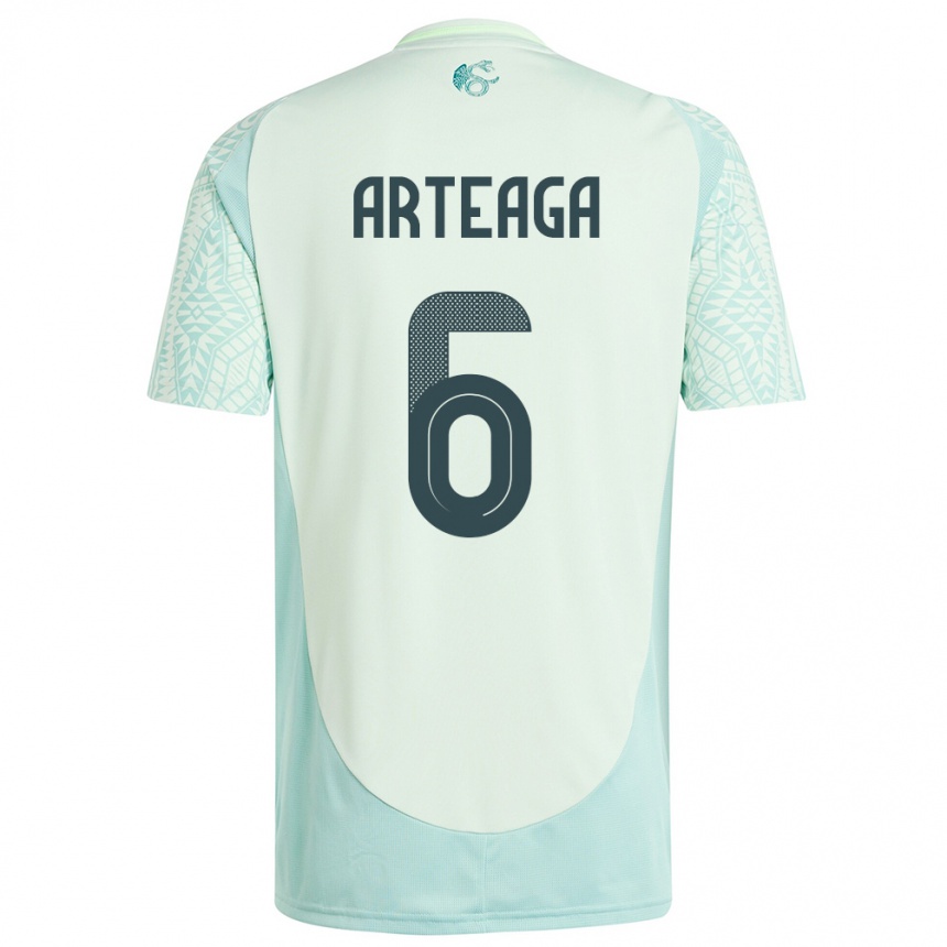 Kids Football Mexico Gerardo Arteaga #6 Linen Green Away Jersey 24-26 T-Shirt Uk