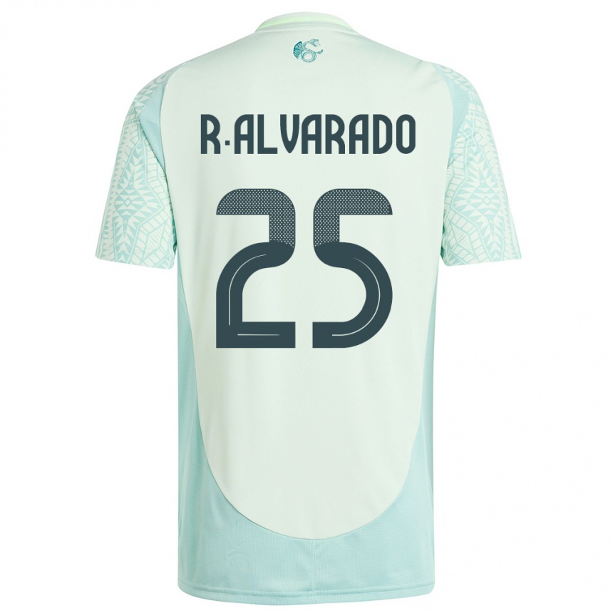 Kids Football Mexico Roberto Alvarado #25 Linen Green Away Jersey 24-26 T-Shirt Uk