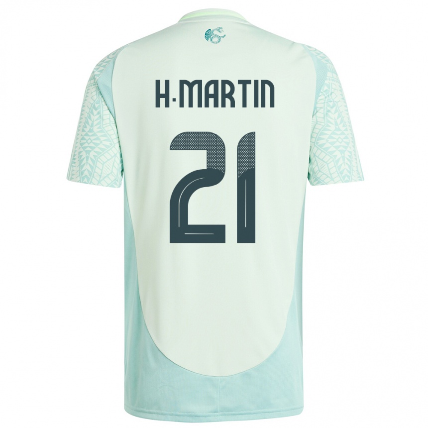 Kids Football Mexico Henry Martin #21 Linen Green Away Jersey 24-26 T-Shirt Uk