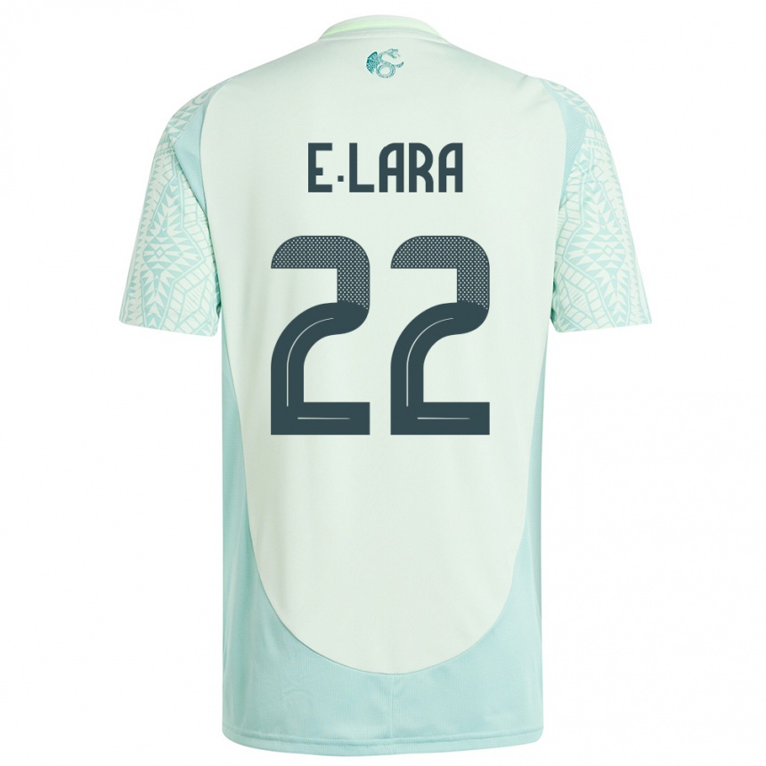 Kids Football Mexico Emilio Lara #22 Linen Green Away Jersey 24-26 T-Shirt Uk