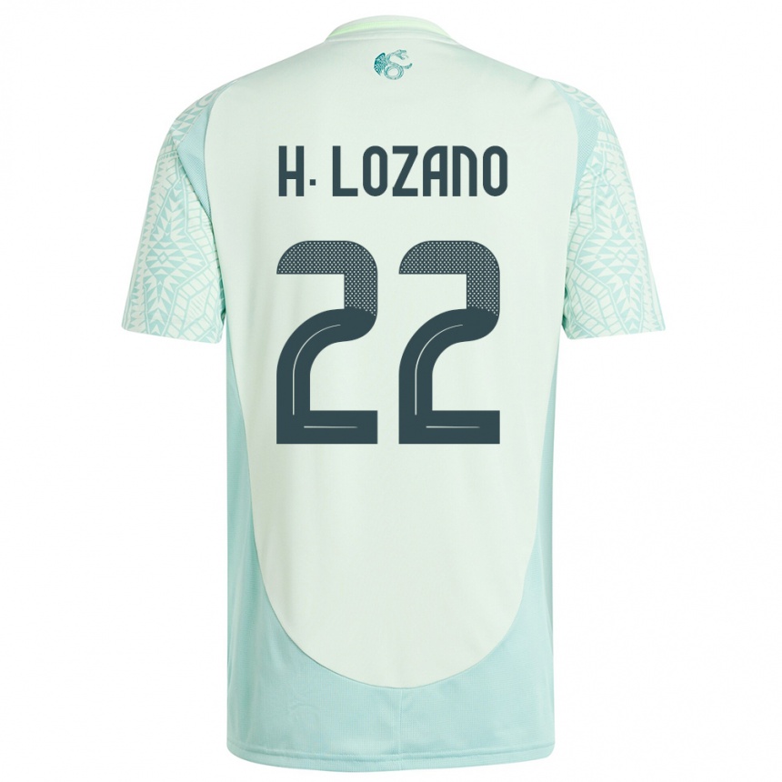 Kids Football Mexico Hirving Lozano #22 Linen Green Away Jersey 24-26 T-Shirt Uk