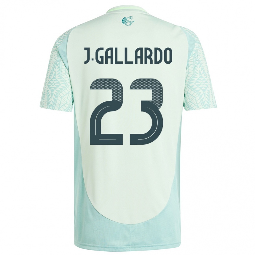 Kids Football Mexico Jesus Gallardo #23 Linen Green Away Jersey 24-26 T-Shirt Uk