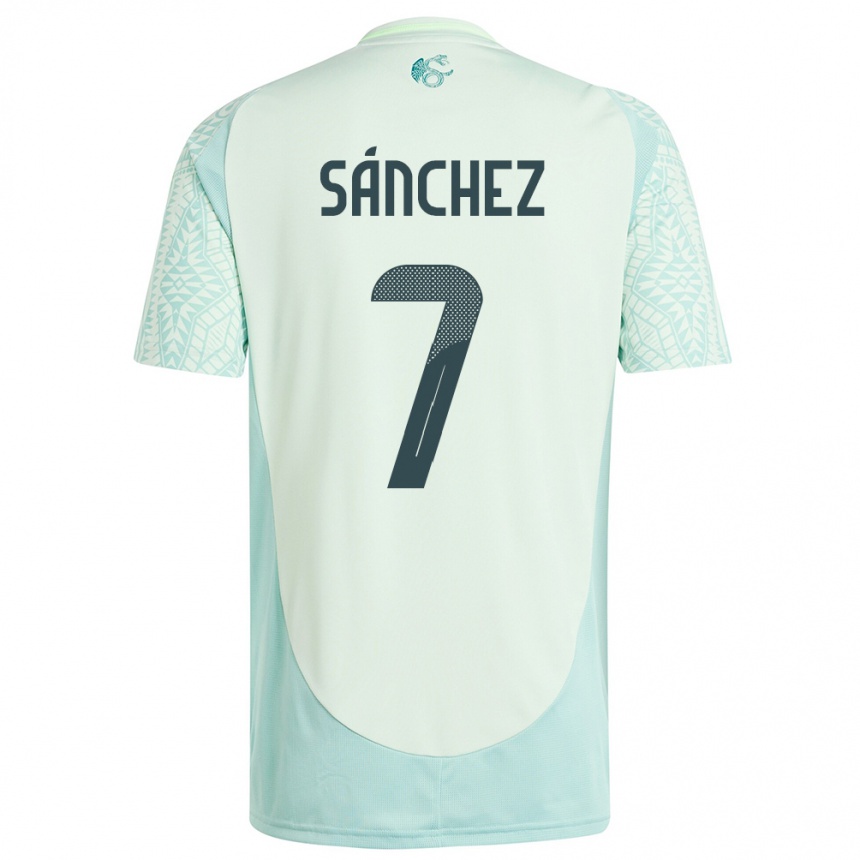 Kids Football Mexico Maria Sanchez #7 Linen Green Away Jersey 24-26 T-Shirt Uk