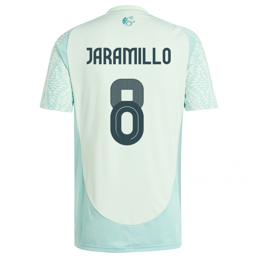 Kids Football Mexico Carolina Jaramillo #8 Linen Green Away Jersey 24-26 T-Shirt Uk