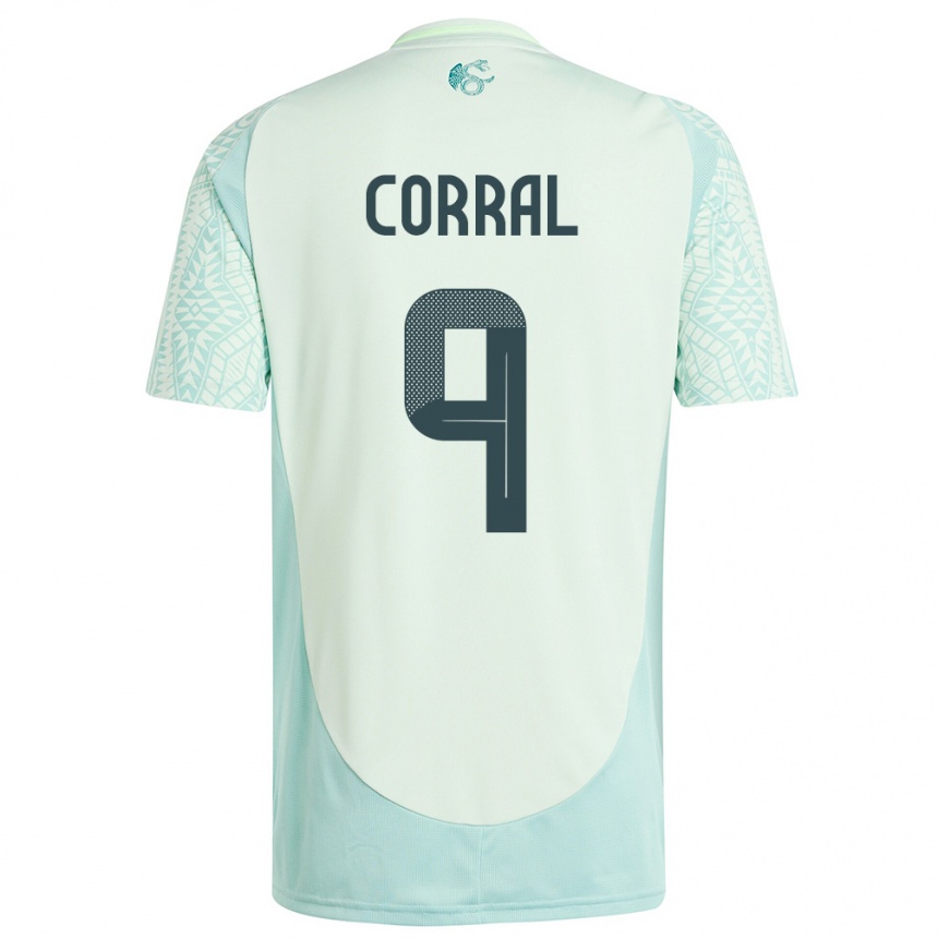 Kids Football Mexico Charlyn Corral #9 Linen Green Away Jersey 24-26 T-Shirt Uk