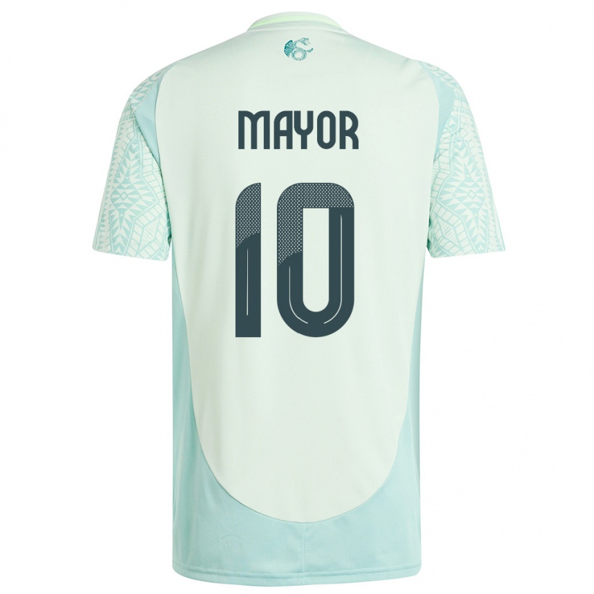 Kids Football Mexico Stephany Mayor #10 Linen Green Away Jersey 24-26 T-Shirt Uk