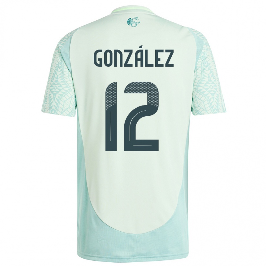 Kids Football Mexico Itzel Gonzalez #12 Linen Green Away Jersey 24-26 T-Shirt Uk