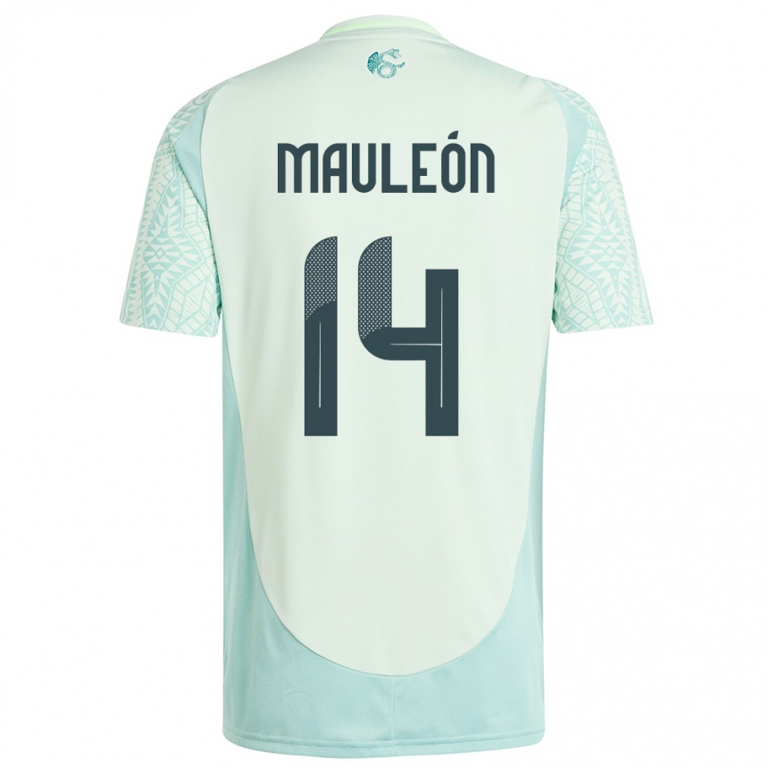 Kids Football Mexico Natalia Mauleon #14 Linen Green Away Jersey 24-26 T-Shirt Uk