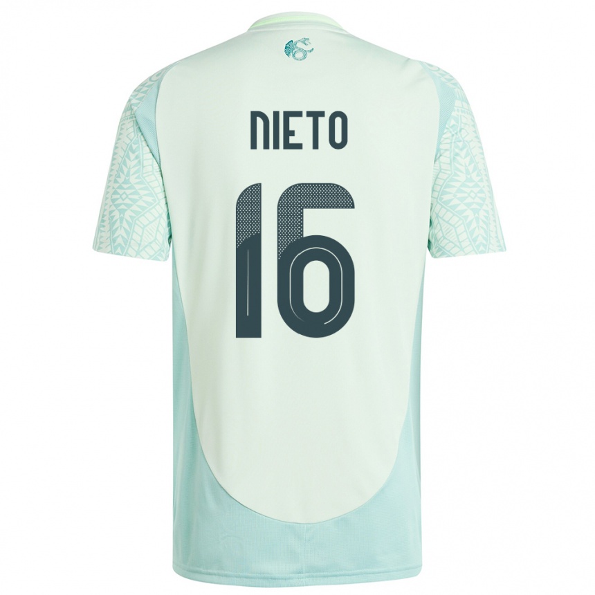 Kids Football Mexico Karla Nieto #16 Linen Green Away Jersey 24-26 T-Shirt Uk