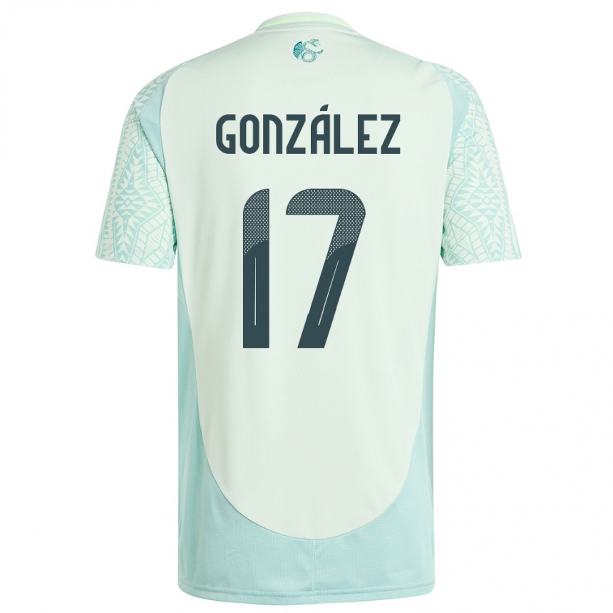 Kids Football Mexico Alison Gonzalez #17 Linen Green Away Jersey 24-26 T-Shirt Uk