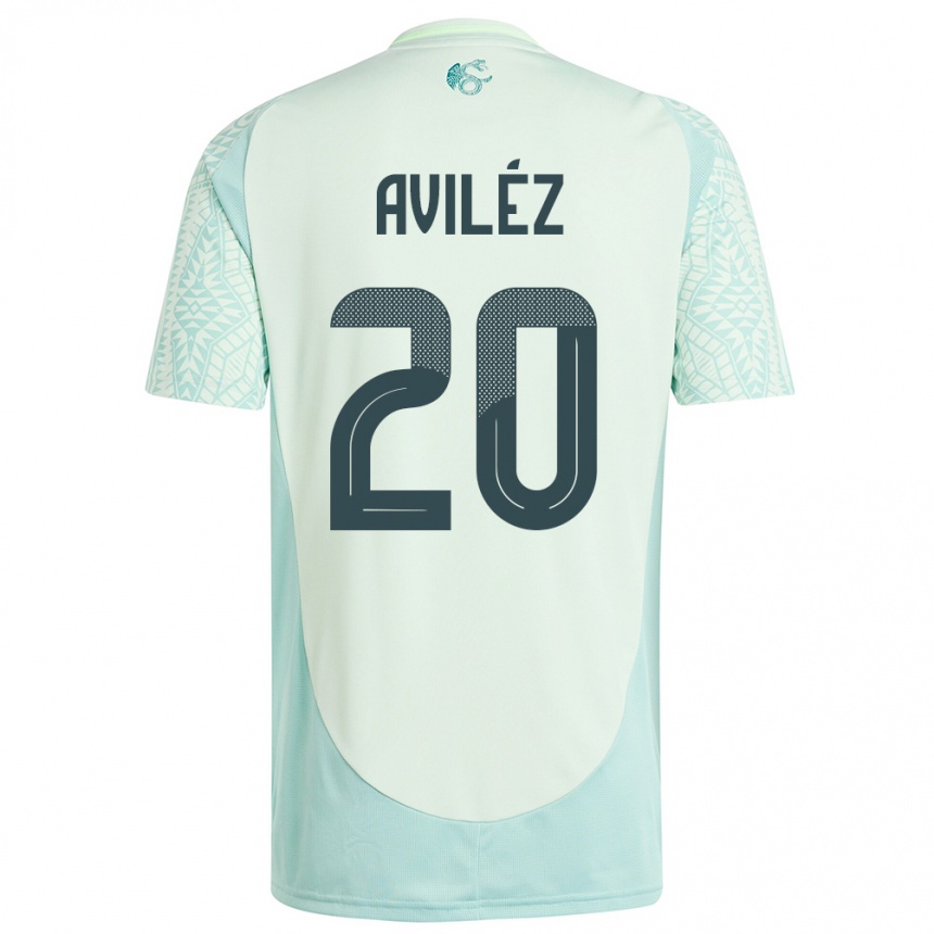 Kids Football Mexico Aylin Avilez #20 Linen Green Away Jersey 24-26 T-Shirt Uk