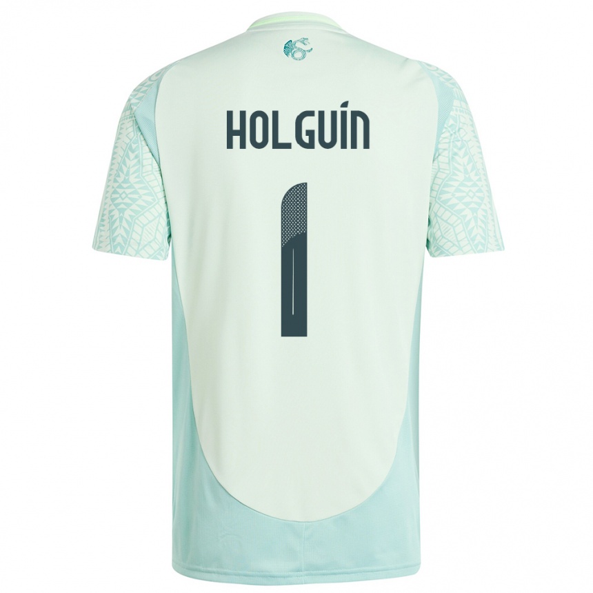 Kids Football Mexico Hector Holguin #1 Linen Green Away Jersey 24-26 T-Shirt Uk