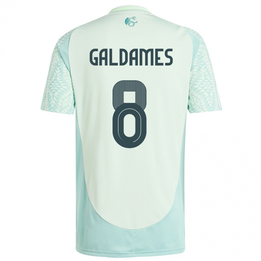 Kids Football Mexico Benjamin Galdames #8 Linen Green Away Jersey 24-26 T-Shirt Uk