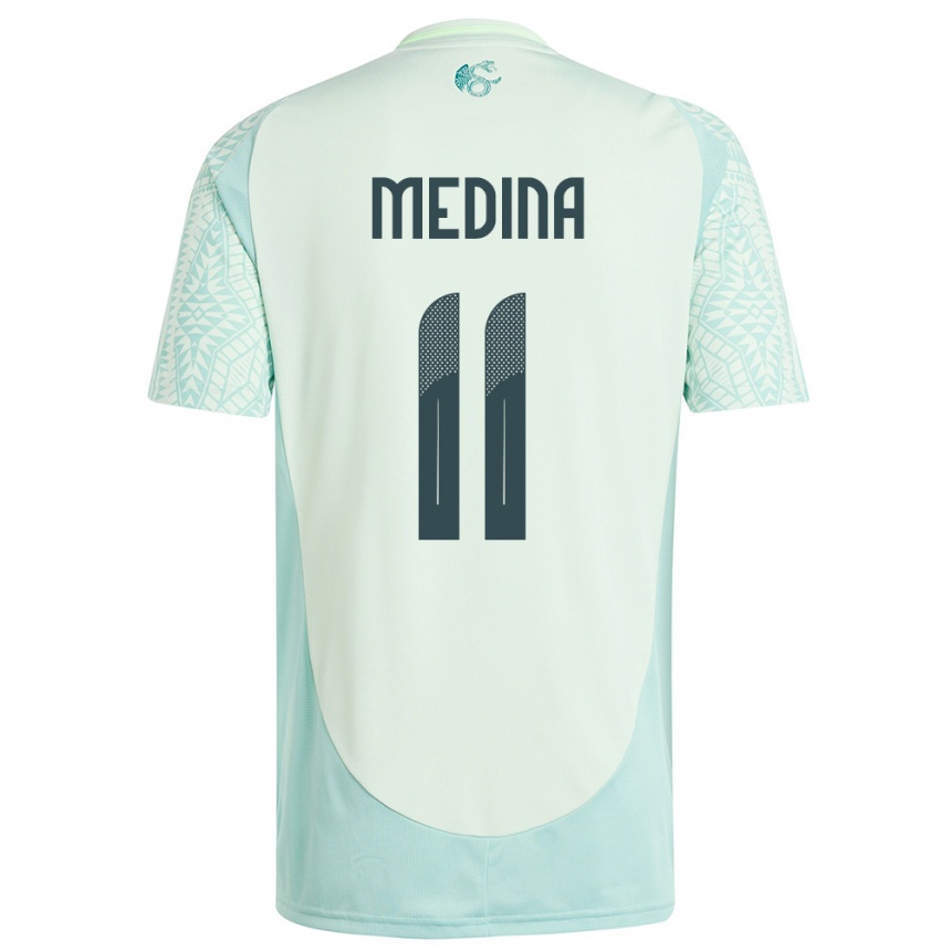 Kids Football Mexico Diego Medina #11 Linen Green Away Jersey 24-26 T-Shirt Uk