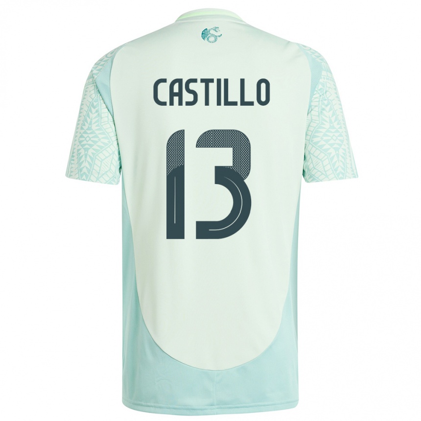 Kids Football Mexico Jose Castillo #13 Linen Green Away Jersey 24-26 T-Shirt Uk