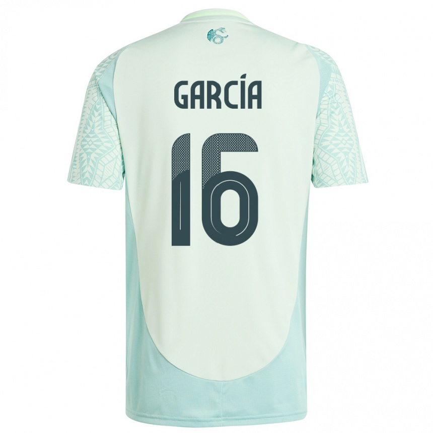 Kids Football Mexico Uziel Garcia #16 Linen Green Away Jersey 24-26 T-Shirt Uk