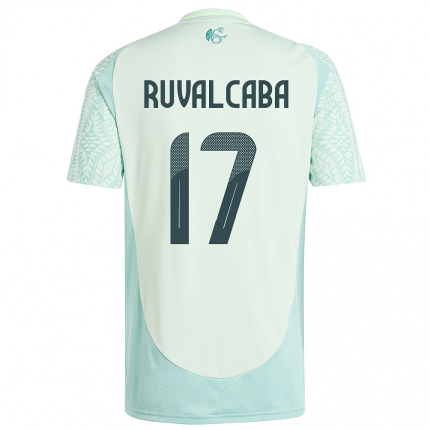 Kids Football Mexico Jorge Ruvalcaba #17 Linen Green Away Jersey 24-26 T-Shirt Uk