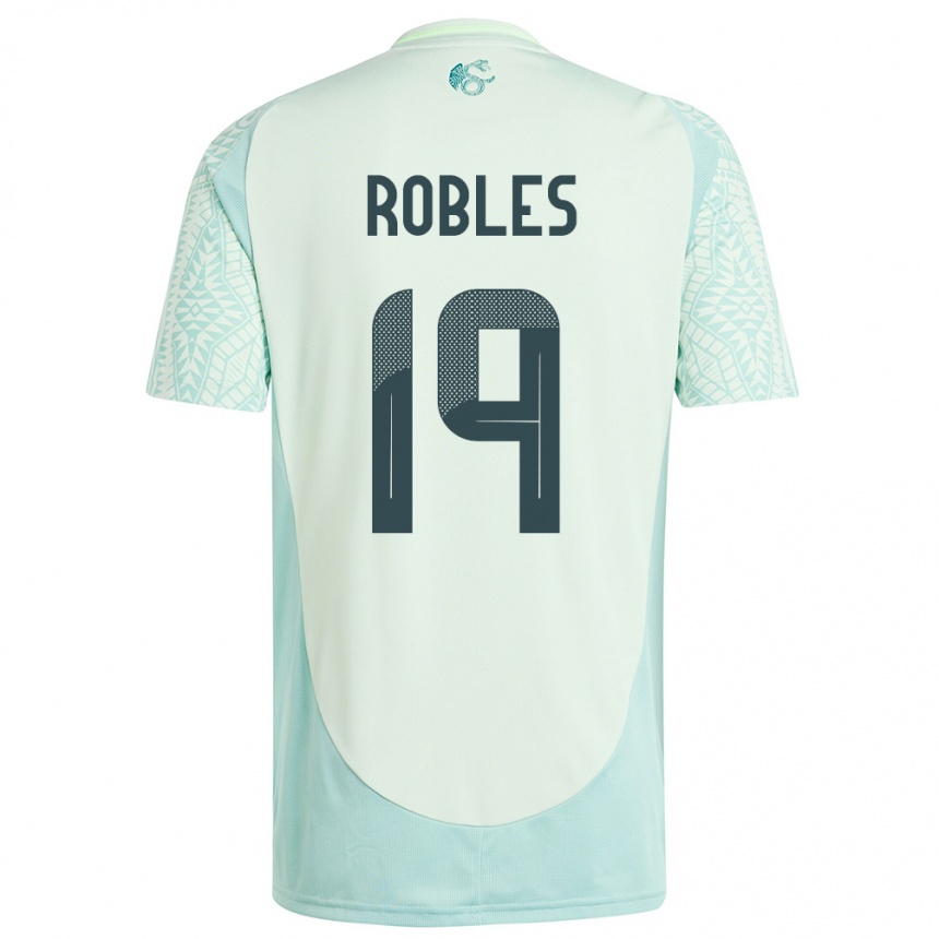 Kids Football Mexico Angel Robles #19 Linen Green Away Jersey 24-26 T-Shirt Uk