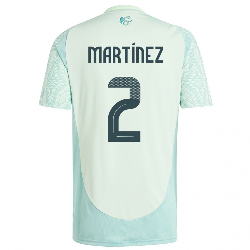 Kids Football Mexico Emilio Martinez #2 Linen Green Away Jersey 24-26 T-Shirt Uk