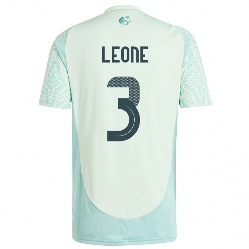 Kids Football Mexico Antonio Leone #3 Linen Green Away Jersey 24-26 T-Shirt Uk