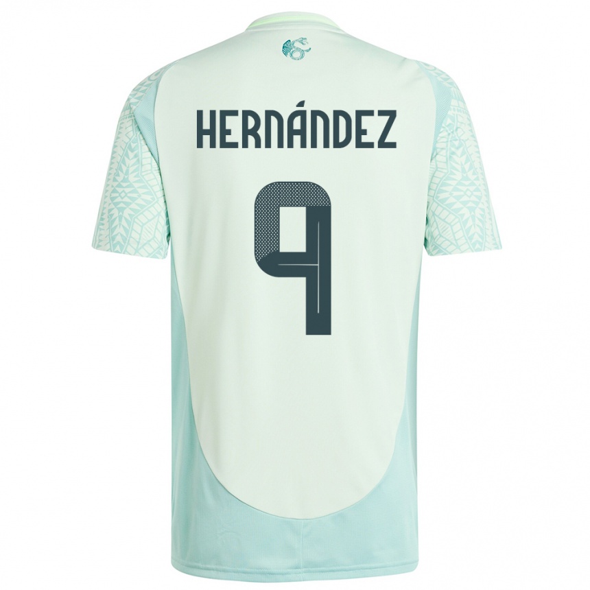 Kids Football Mexico Jesus Hernandez #9 Linen Green Away Jersey 24-26 T-Shirt Uk