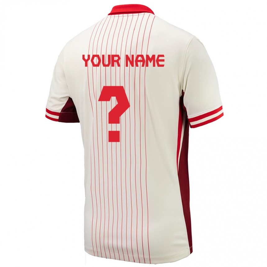 Kids Football Canada Your Name #0 White Away Jersey 24-26 T-Shirt Uk