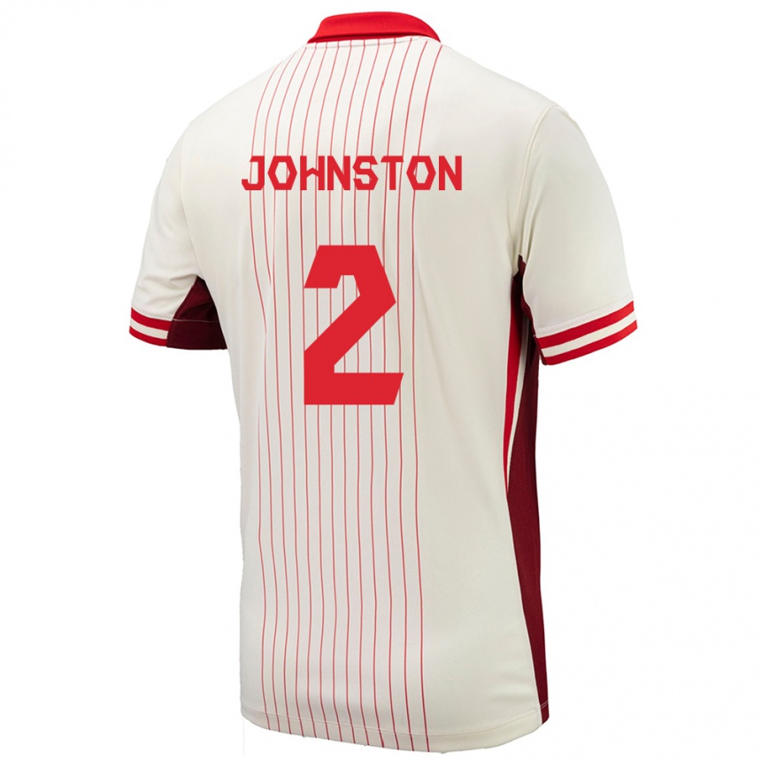 Kids Football Canada Alistair Johnston #2 White Away Jersey 24-26 T-Shirt Uk