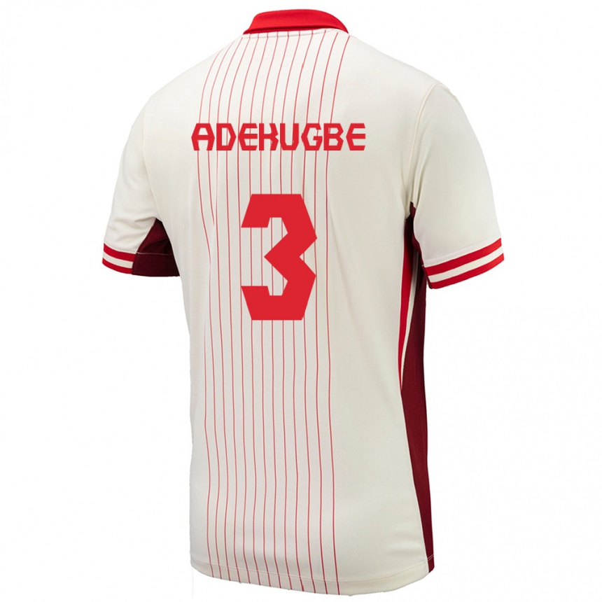 Kids Football Canada Samuel Adekugbe #3 White Away Jersey 24-26 T-Shirt Uk