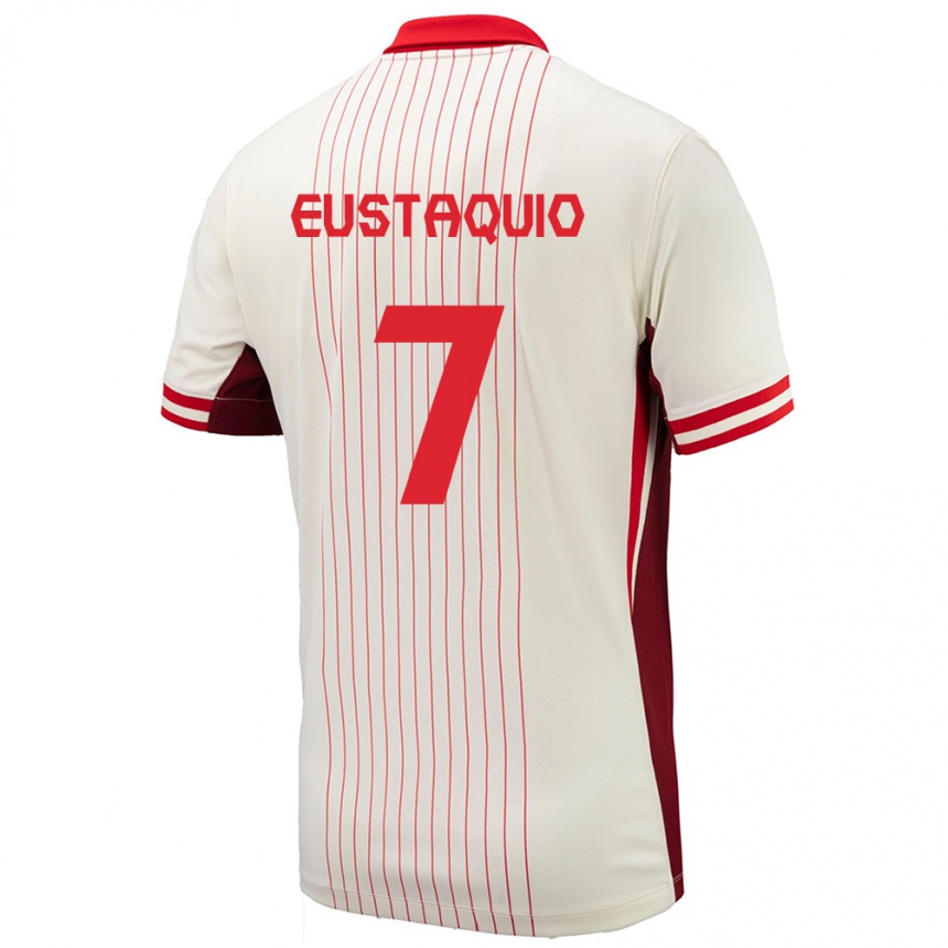 Kids Football Canada Stephen Eustaquio #7 White Away Jersey 24-26 T-Shirt Uk