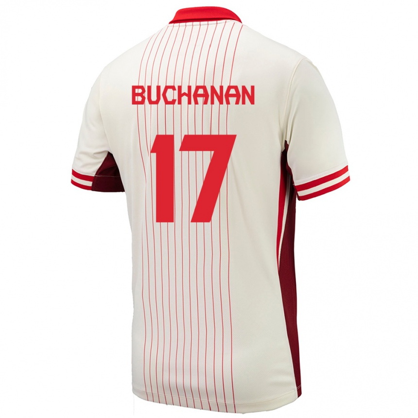 Kids Football Canada Tajon Buchanan #17 White Away Jersey 24-26 T-Shirt Uk