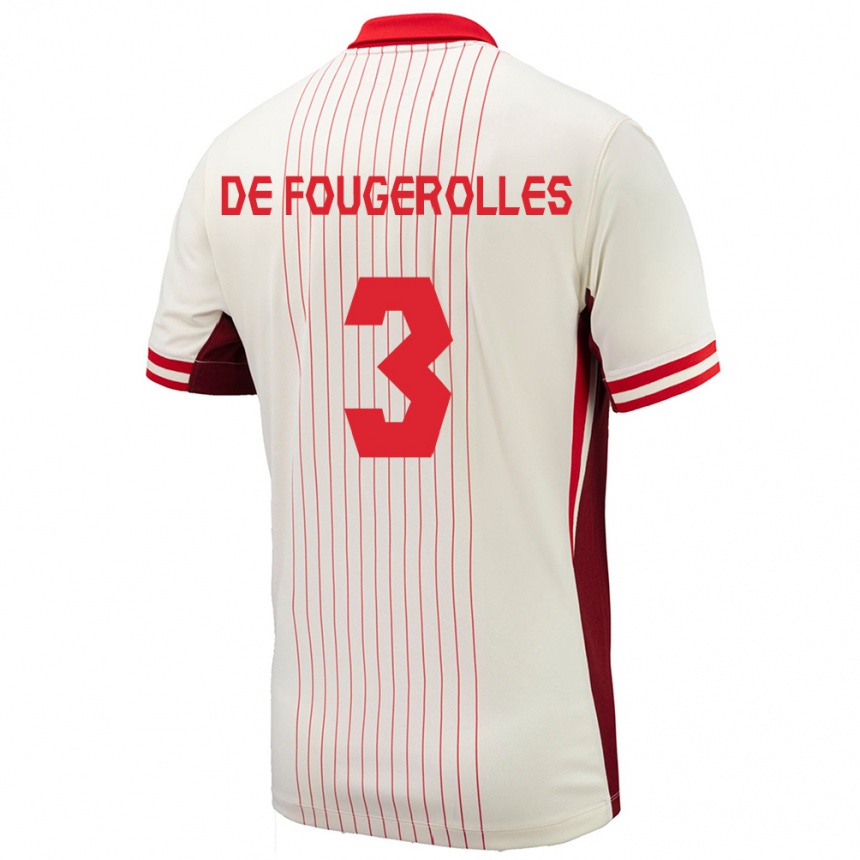 Kids Football Canada Luc De Fougerolles #3 White Away Jersey 24-26 T-Shirt Uk