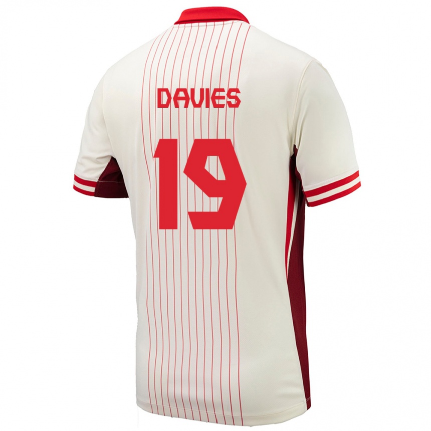 Kids Football Canada Alphonso Davies #19 White Away Jersey 24-26 T-Shirt Uk