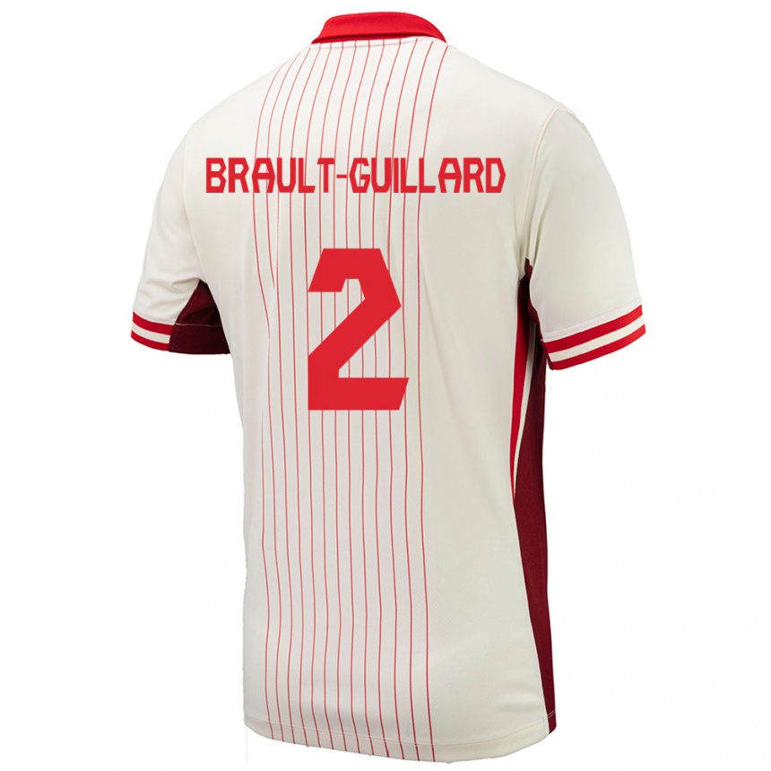 Kids Football Canada Zachary Brault-Guillard #2 White Away Jersey 24-26 T-Shirt Uk